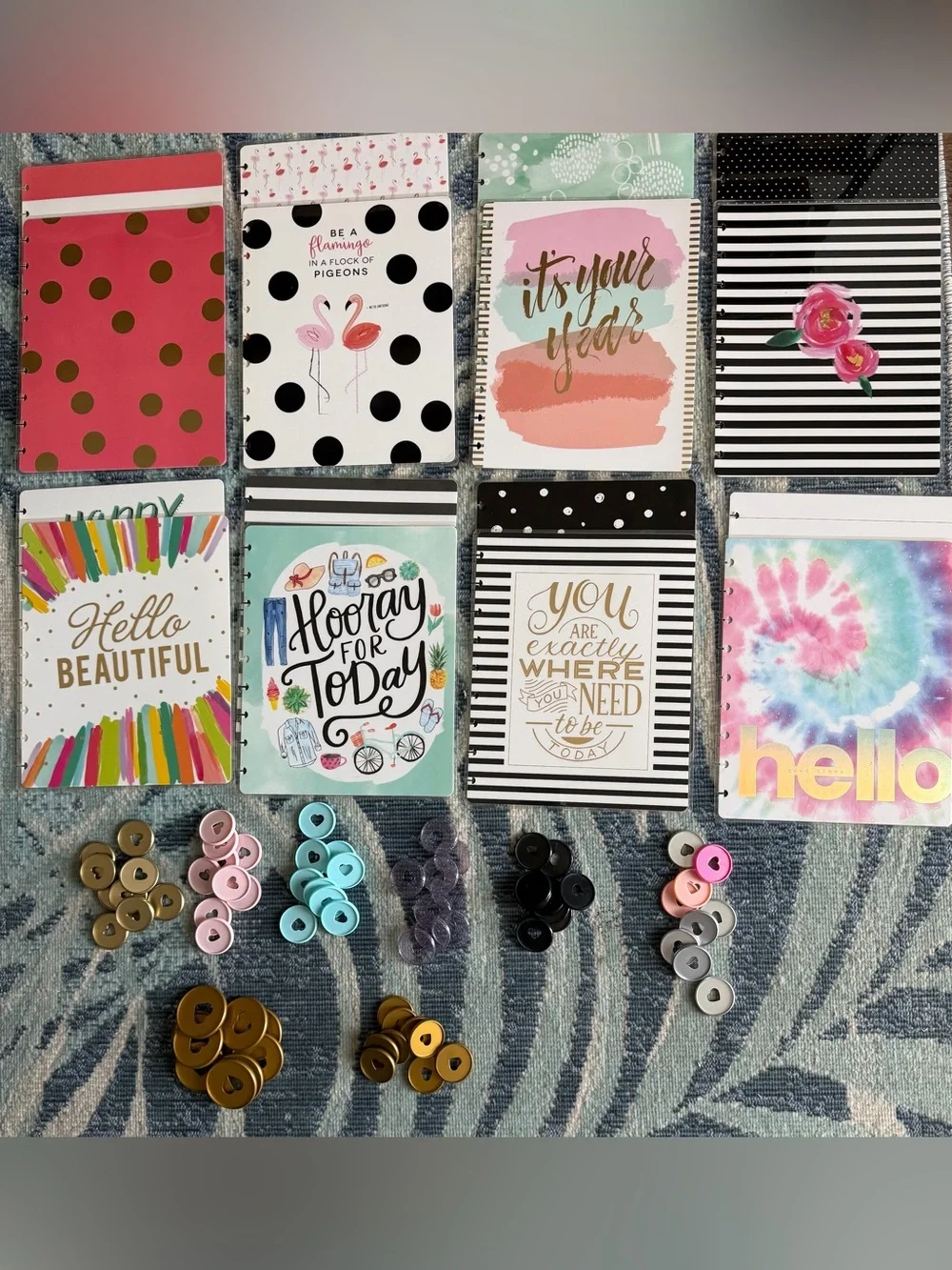 Used- Happy Planner Classic Covers 8 sets with rings Colorful  - Bright Mix